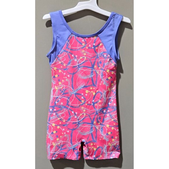 Cat & Jack Other - Cat & Jack Pink Scribbles Gymnastics Biketard Leotard w/ Shorts Bottom